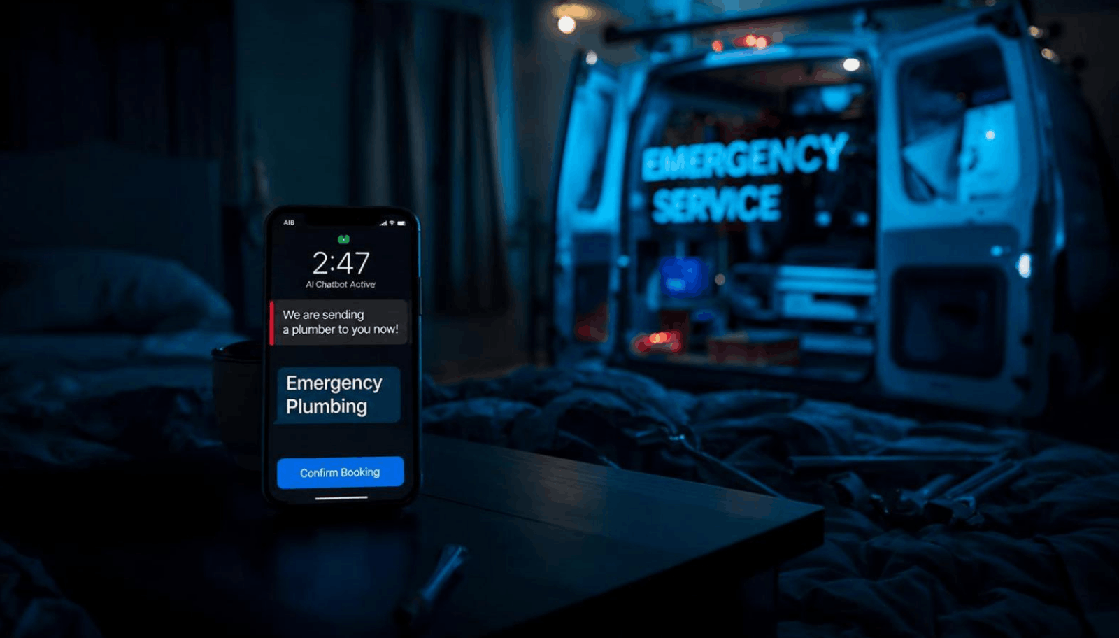 Plumbers use AI Chatbot to pick late night booking